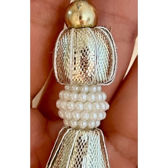 Miss Pimpante Women's JOE Pants Wide Leg Flare Bottom Lurex Details Cream M NWT - Picture 8 of 16